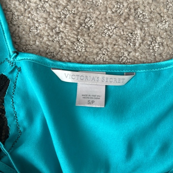 Victoria Secret Small silk teddy lingerie TWO aqua and pink - Picture 11 of 12